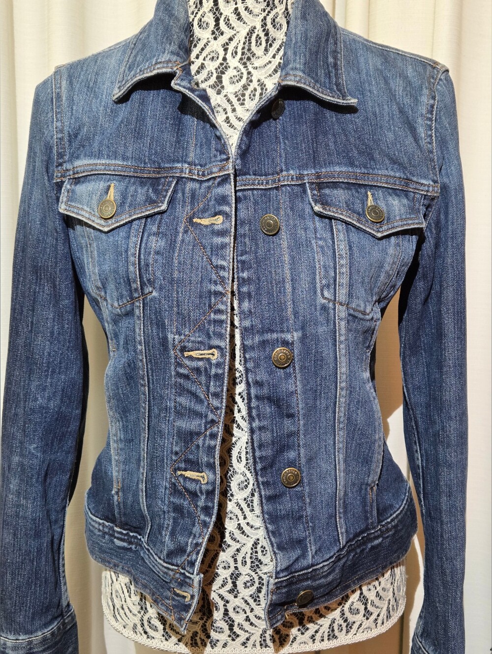 Eddie Bauer Specially Dyed Denim Jacket XS - Stretch & Classic Style